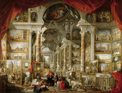 Galerij met uitzichten van het moderne Rome, 1759 door Giovanni Paolo Pannini